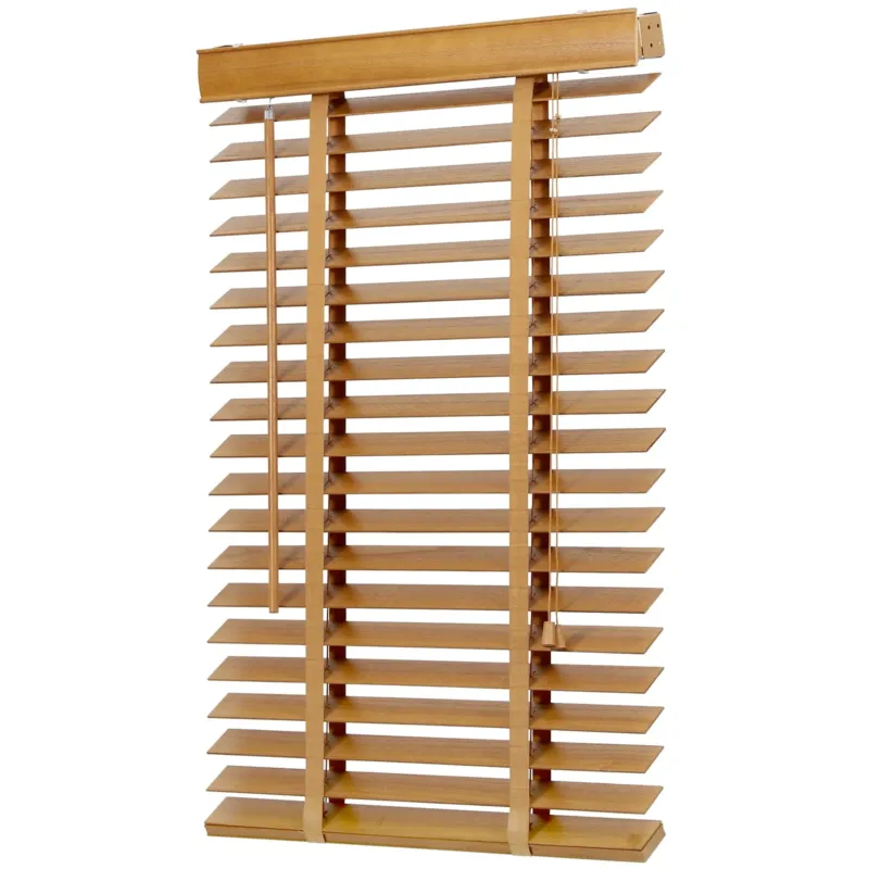 Sekey Jalousie aus Echtholz- Eichenfarbe - 50 mm Lamellen mit natürlicher Holzoptik Sekey