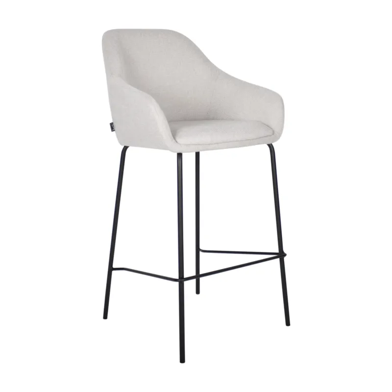 Barstuhl – Texturstoff, Metall Gestell, Armlehne Design, Champagner - Suus | Kick