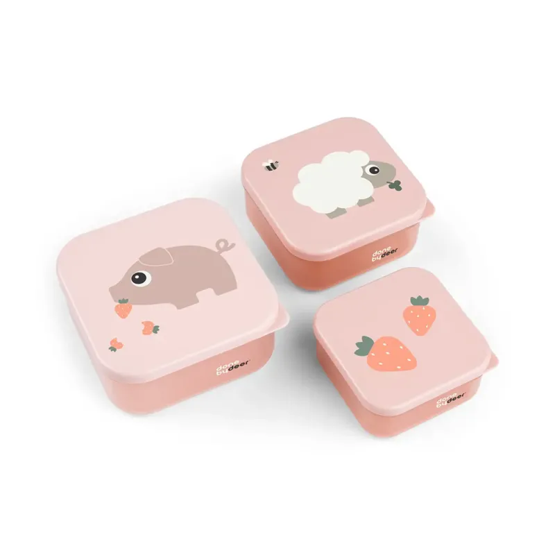 Snack boks sæt 3 stk. - Tiny farm - Pudder