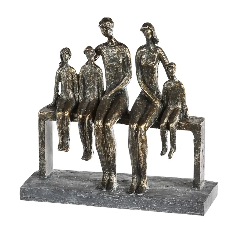 Skulptur – Familienmotiv, Bronze Optik, Grauer Akzent - We are family | Gilde