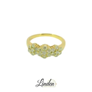 18K Gelbgold Ring mit 21 Diamanten