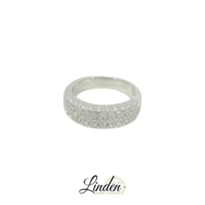 18K Weissgold - 750 Ring 6.4gr mit 12 Diamanten