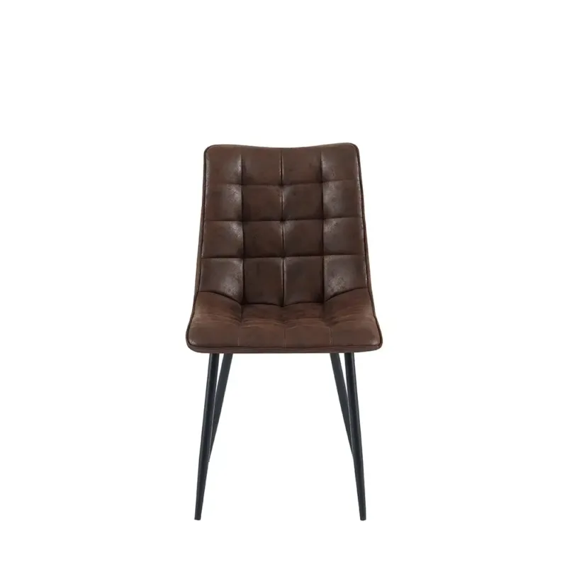 Esszimmerstuhl – Lederbezug, Komfortabler Sitz, Metallbeine, Modernes Design – Lucille | Benoa