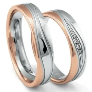 Fischer Trauringe Bicolor mit Diamanten - 38-07531-050/05-07531-050