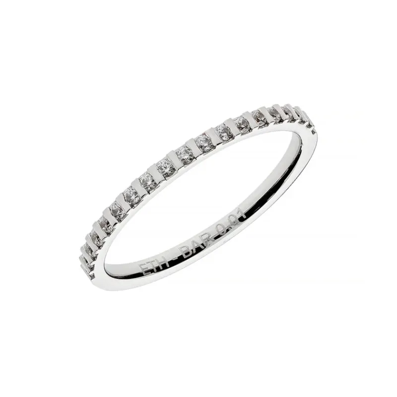 Gold Halb-Memoire Ring mit 19 Gefassten Diamanten - ETH BAR 001