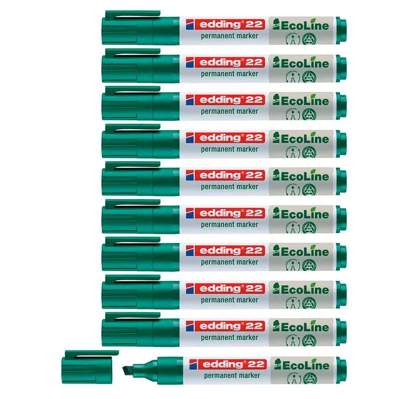 edding 22 EcoLine Permanentmarker grün 1,0 - 5,0 mm, 10 St.