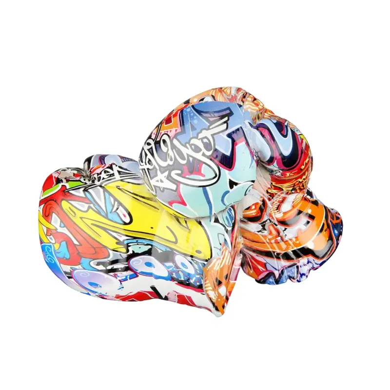Dekoobjekt – Mehrfarbiges Graffiti, Boxhandschuhmotiv, Kunstharzmaterial, 15 cm - Street Art | Gilde