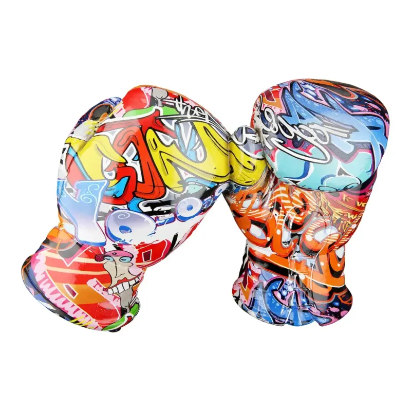 Dekoobjekt – Mehrfarbiges Graffiti, Boxhandschuhmotiv, Kunstharzmaterial, 17 cm - Street Art | Gilde
