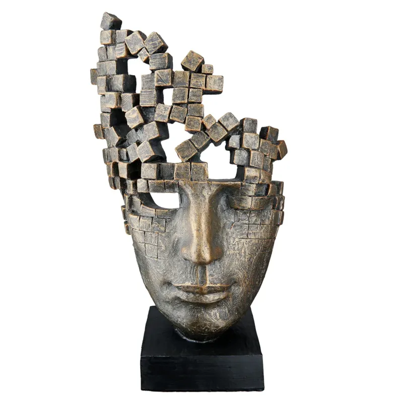 Skulptur – Gesichts Design, Antik Finish, Bronze Optik - Male Mask | Gilde