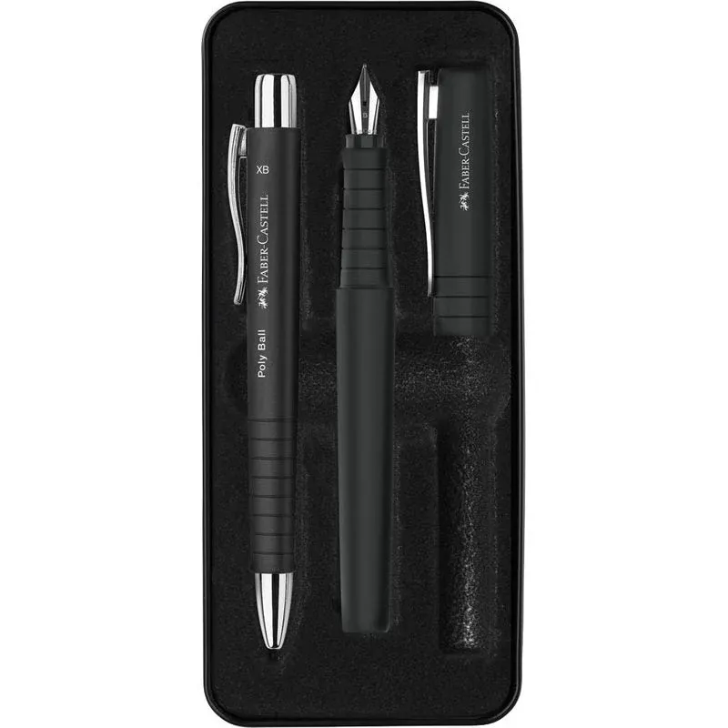 FABER-CASTELL Schreibset Poly Ball Pen schwarz