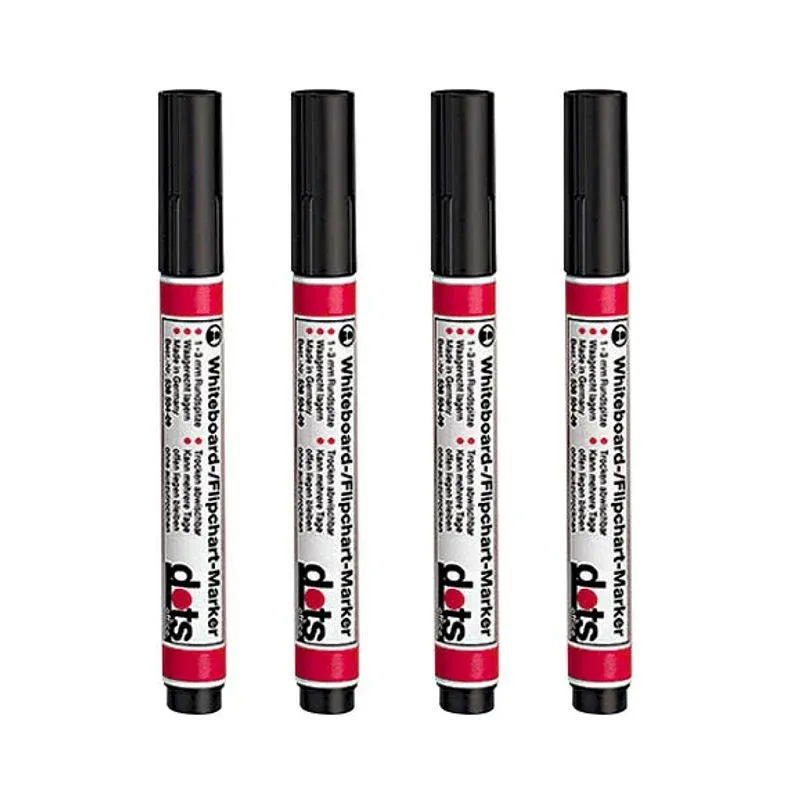 dots Whiteboard-Marker schwarz 1,5 - 3,0 mm, 4 St.