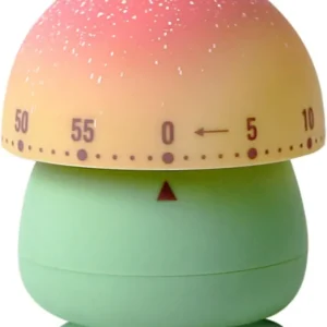Cute Mushroom Mechanical Timer for Kids Green Base
