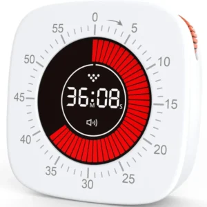60 Minutes Digital Visual Timer Rechargeable White