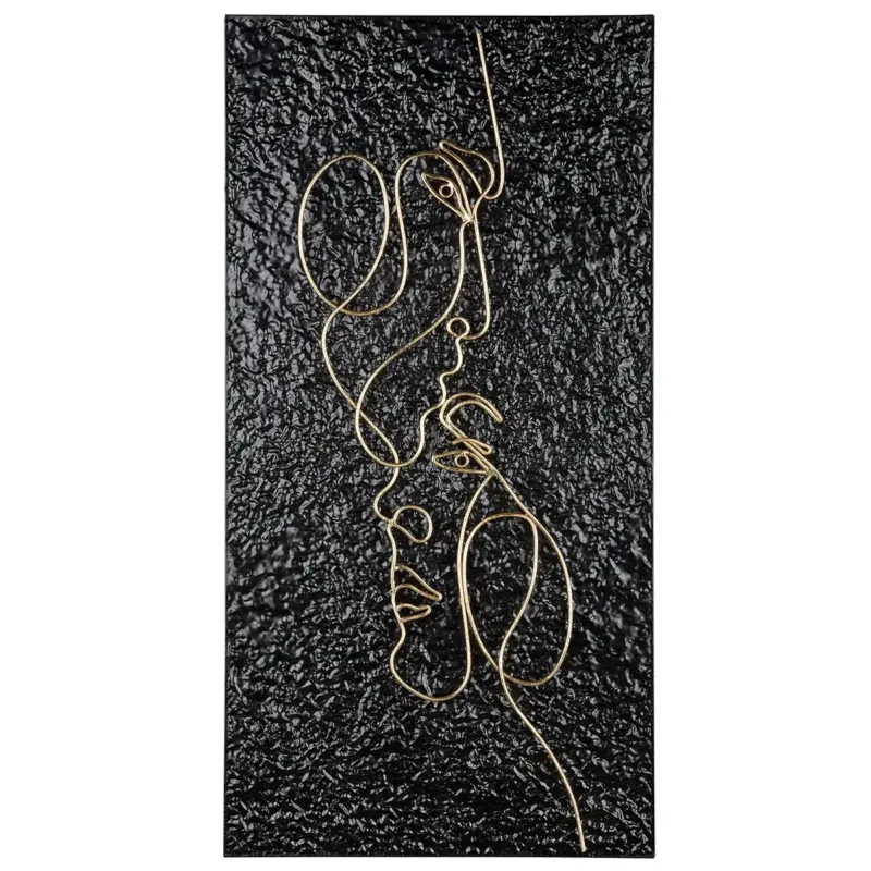 Wandbild – Künstlerisches Gesichtsmotiv, Goldfarbene Akzente, Markante Wandwirkung, 81 cm - Affetto | Gilde