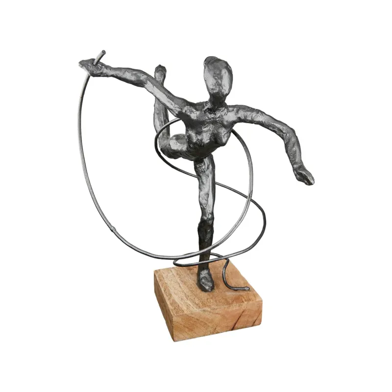 Skulptur – Akrobatische Pose, Spiral Element, Mangoholz Sockel, 30cm Höhe - Körpergefühl | Gilde