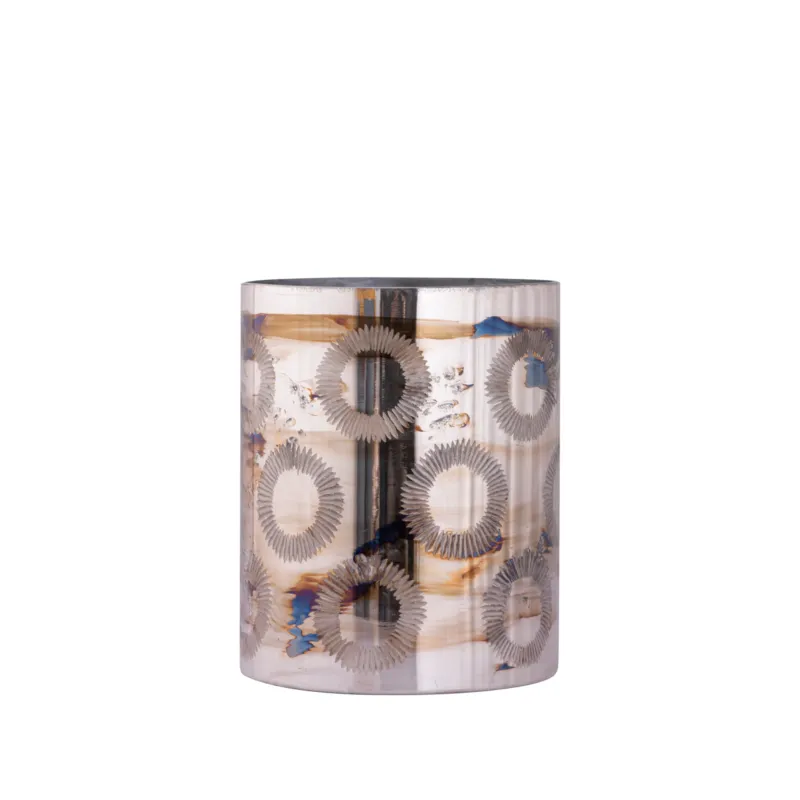 Windlicht aus Glas mit Blumenätzung & Messing - Look M – Karga | PTMD - Esszett Luxury | Stilvolles Wohnen mit Charakter