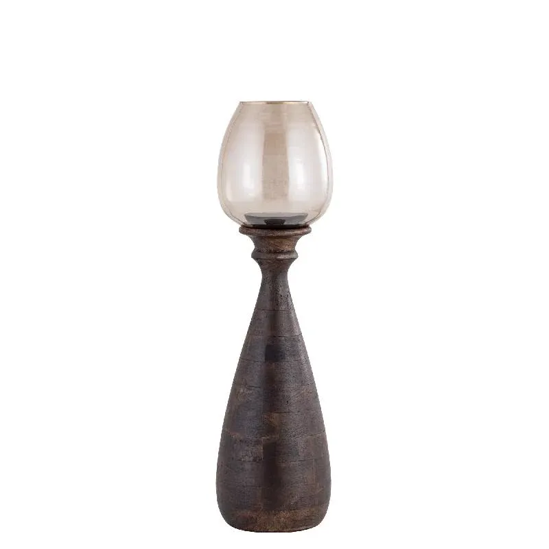 Windlicht – Braunes Metall, Schlankes Design, Elegante Form, S – Midi | PTMD
