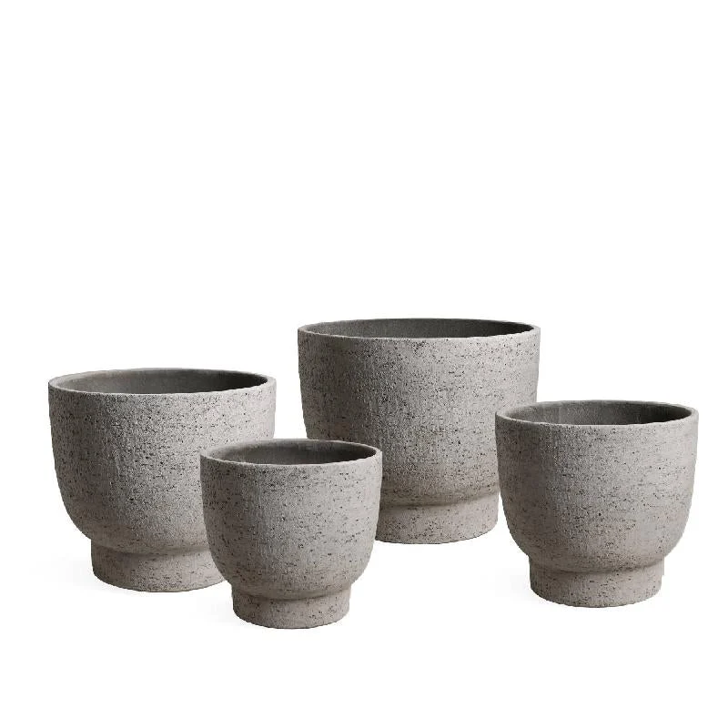 Topf – Runde Form, Fuß Design, GRC Material, Grau – Pride | PTMD