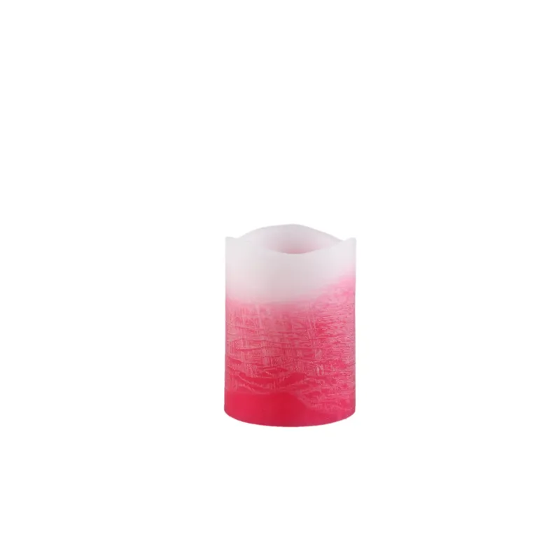 LED Kerze – Ombre Farbeffekt, Rosa Farbe, Flackernde Flamme, S | PTMD