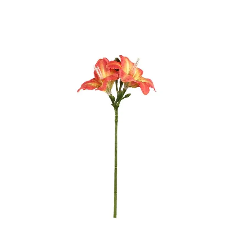 Amaryllisblume – orangefarbener Amarylliszweig aus Stoff und Polyester | PTMD