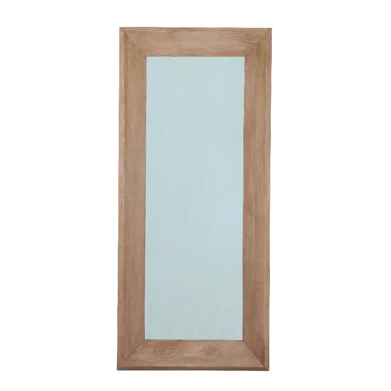 Wandspiegel aus Mangoholz mit rechteckiger Form, Natur-Finish, L – Nicka | PTMD