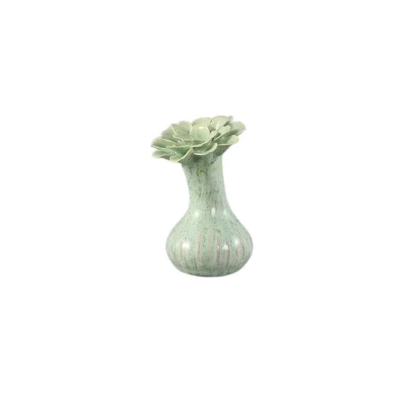 Vase – Blumenform Design, Keramik Material, Mintgrün Farbe, S – Dolores | PTMD