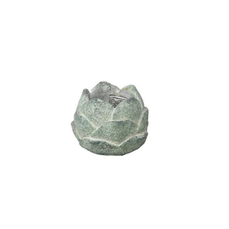 Blumentopf - Zement, Blumenform, Strukturierte Oberfläche, Grüne Farbe, XS – Flowi | PTMD