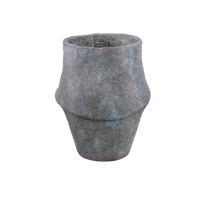 Blumentopf – Graue Farbe, Organisches Design, Zement Material, L – Javay | PTMD