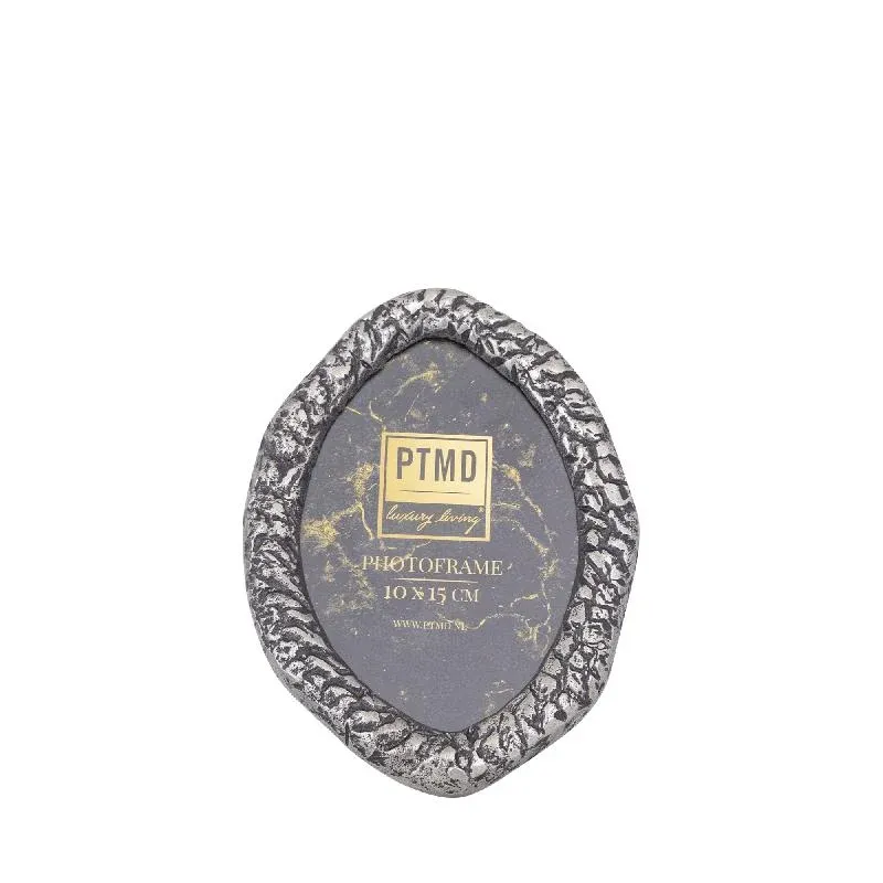 Bilderrahmen – Organisches Design, Ovale Form, Aluminium Material, Nickel – Paislie | PTMD