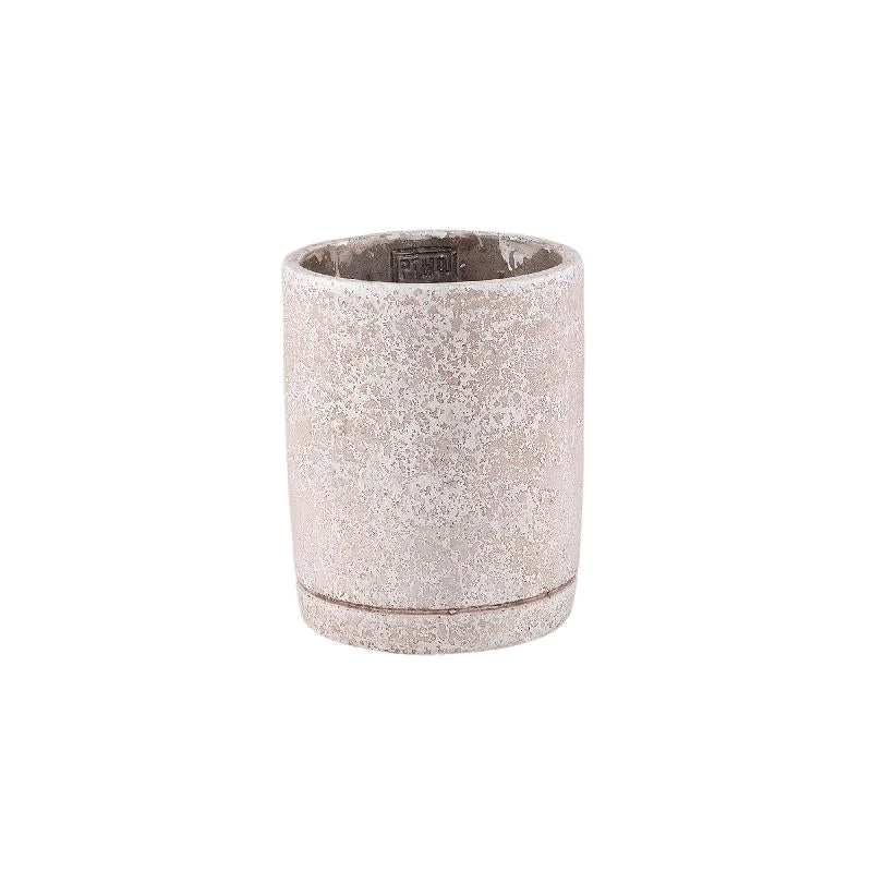 Blumentopf - Runder Zement, Terrazzo-Muster, Cremefarbe, S – Asten | PTMD