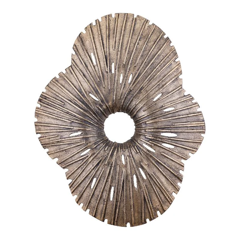 Wandpaneel – Organisches Design, Aluminium Material, Gold, L – Vija | PTMD