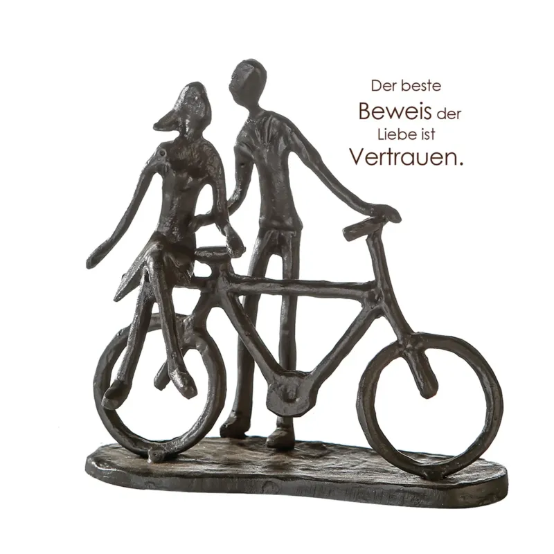 Skulptur – Paarfigur Design, Eisen Material, Fahrradmotiv - Pair on Bike | Gilde
