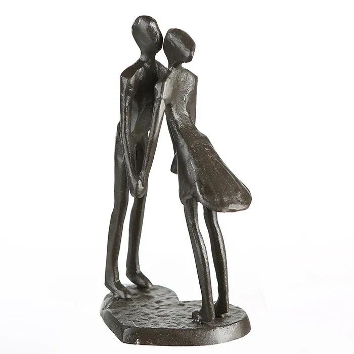 Skulptur – Paarfigur Design, Eisen Material, Strukturierte Oberfläche - Heartbeat | Gilde