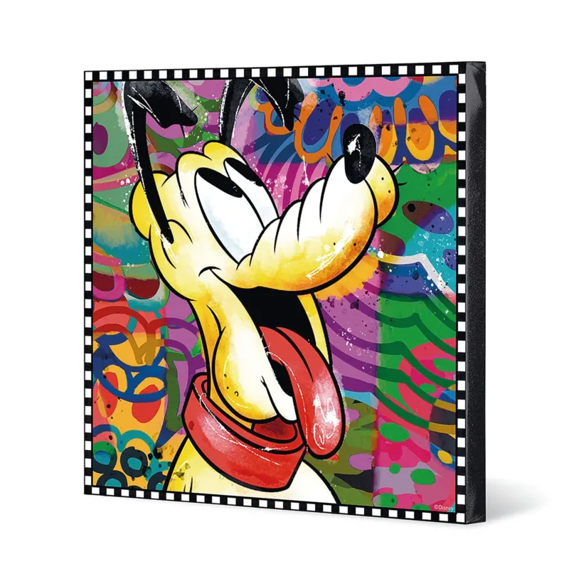 Wandbild – Holzrahmen Design, Leinwand Struktur, Pop Art Motiv - Pluto | Gilde