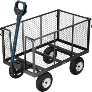 Sekey 3-in-1 Bollerwagen 500 kg – Gartenwagen mit abnehmbaren Seitenwänden & 10-Zoll-Gummireifen, leise & rostfrei, schnelle Montage in 8 Minuten, Plattform- & Transportwagen