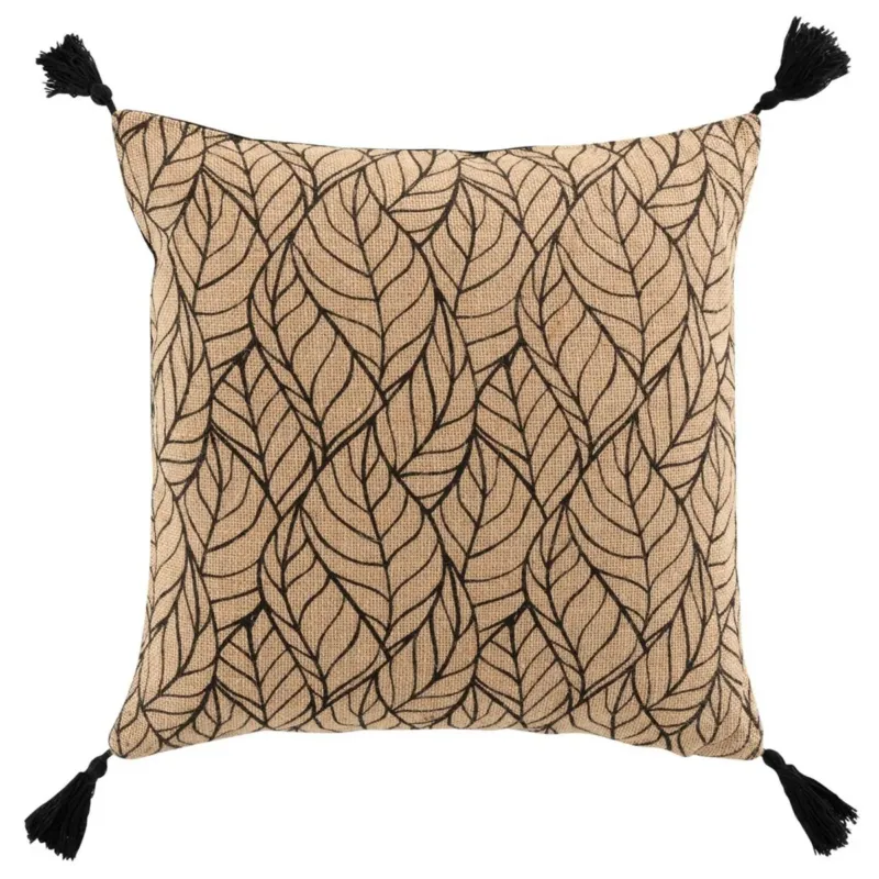 Kissen Braun 40 x 40 cm Blätter Muster