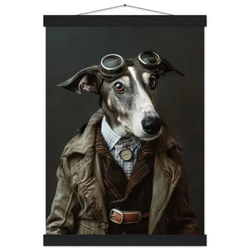 Schulposter – Irischer Setter, Steampunk-Outfit, antike Taschenuhr | St Tropez Art
