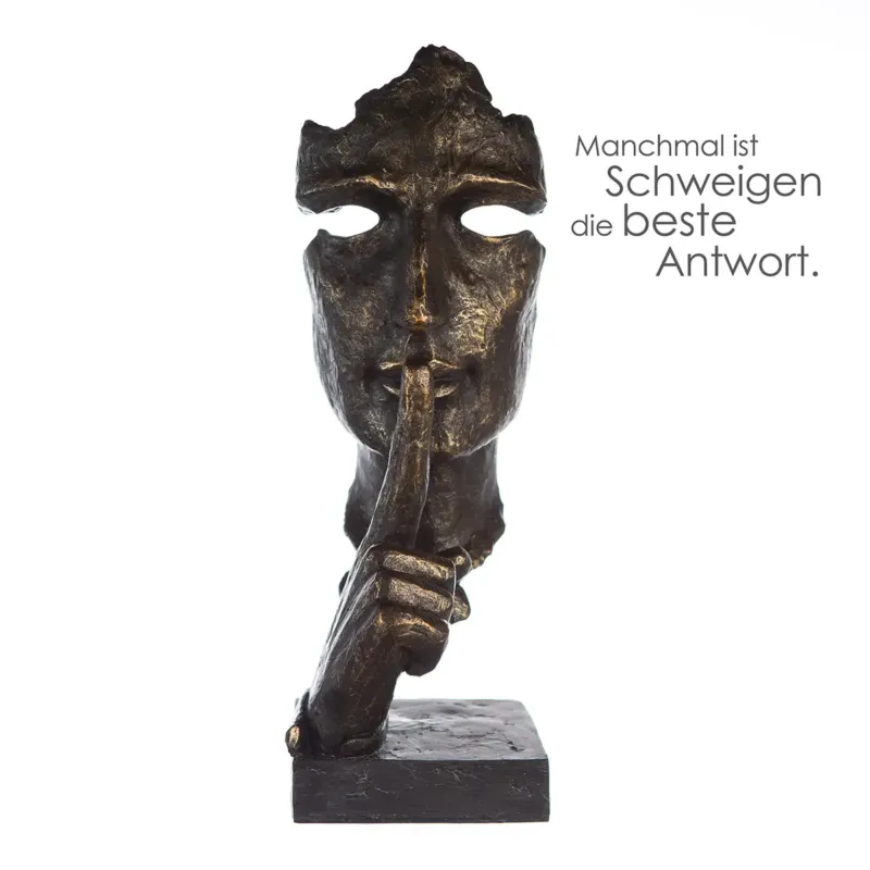 Skulptur – Bronzene Optik, Strukturierte Oberfläche, Stilles Motiv - Silence | Gilde