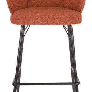 Barhocker Joa im 2er-Set, Braun mit Metallgestell für Küche und Bar