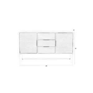 Sideboard Webster High aus recyceltem Teakholz mit Schiebetüren, Braun