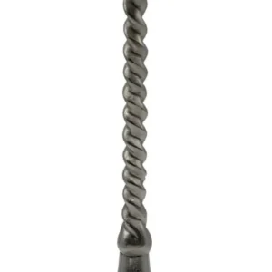 Beistelltisch Aluminium 28cm Silbern mit gedrehtem Ständer und strukturierter runder Tischplatte, Gesamtansicht.