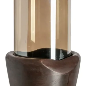 Richmond Windlicht Sloane Walnut aus Eisen, Glas & Mangoholz, 28 cm