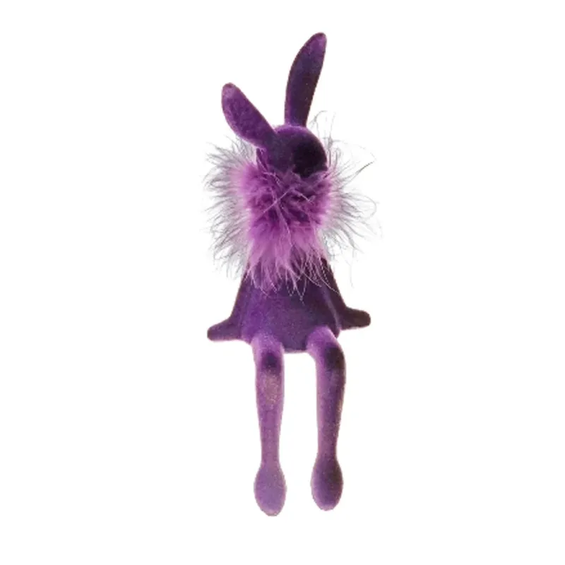 Kantenhocker Osterhase Lila 25 cm Kunststoff beflockt modern Dekohase Osterdekoration Dekoration Ostern