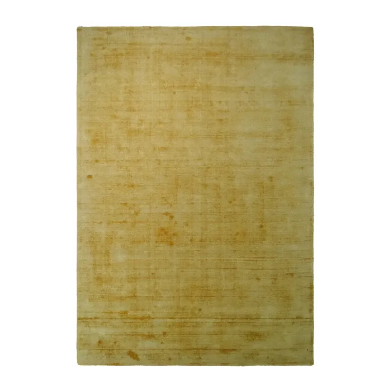 Teppich – Gelbe Töne, Retro Muster, Edler Viskoseflor, 150 cm - Luxury 110 | Kayoom