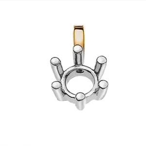 Anhänger Rohling Solitär 6-Griff Bicolor 750 für 0.10ct.