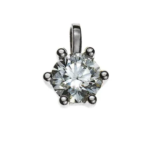 Anhänger Solitär 6-Griff-Fassung Weissgold 750 0.33 ct.