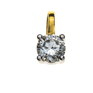 Anhänger Solitär 4-Griff Bicolor Gelb-/Weissgold 750 H-SI 0.10 ct.