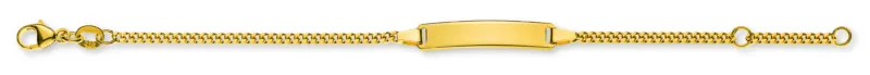 ID Armband Panzer geschliffen Gelbgold 585 mit Gravurplatte