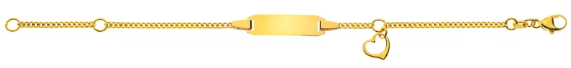 Kinderarmband Panzer diamantiert Gelbgold 750 mit Gravurplatte