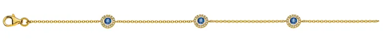 Armband Gelbgold 750 mit Saphiren 0.47ct und Brillanten 0.13ct